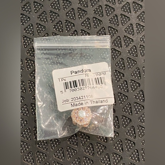New Pandora Flower 14K Rose Gold Plated Charm Pink Crystal Clear Cubic Zirconia - Picture 8 of 10